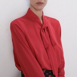 Zara Tie Neck Blouse